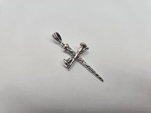 Load image into Gallery viewer, 925 Sterling Silver Large Crucifixion Nail Cross Pendant 1 3/8 Inch (35mm) Tall