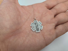 Load image into Gallery viewer, 925 Sterling Silver Star of Life Medical Alert Charm Pendant 3/4 (19mm) Inch