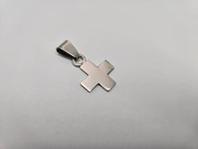 Load image into Gallery viewer, 925 Sterling Silver Flat Plain Greek Cross Pendant 3/4 Inch (19mm) Tall