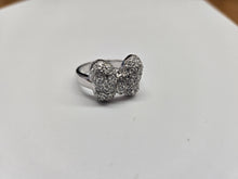 Load image into Gallery viewer, 925 Sterling Silver Butterfly Ring with CZ 9/16 Inch (14mm) Wide, Sizes 6 to 10