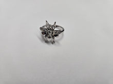 Load image into Gallery viewer, 925 Sterling Silver CZ Bee and Hearts Ring 5/8 Inch (16mm) Wide, Sizes 5 to 8