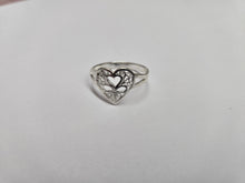 Load image into Gallery viewer, 925 Sterling Silver Plain Filigree Heart Ring for Women 1/2 Inch (13mm) Long