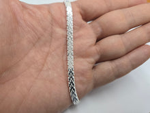 Load image into Gallery viewer, 925 Sterling Silver 5-Row Flexible Italian Riccio Bracelet 5mm 7" to 18"