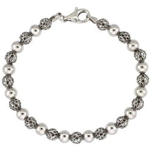 Load image into Gallery viewer, 925 Sterling Silver Polished Filigree Bead Bracelet Gold Finish, 7" Long