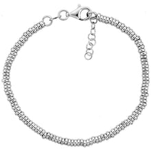Load image into Gallery viewer, 925 Sterling Silver Yellow/Rose/White/Black Doughnut Hole Bead Bracelet 3mm, 7"