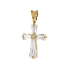 Load image into Gallery viewer, 925 Sterling Silver Colored CZ Maltese Cross Pendant 3/4 Inch (19mm) Long
