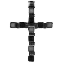 Load image into Gallery viewer, 925 Sterling Silver Cross Pendant Slide w/ Pyramid-Shaped Stones 1 5/8 Inch Tall