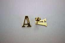 Load image into Gallery viewer, 10K Yellow Gold Initial Earrings Diamond Cut Letter A ~ Z