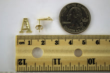 Load image into Gallery viewer, 10K Yellow Gold Initial Earrings Diamond Cut Letter A ~ Z