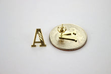 Load image into Gallery viewer, 10K Yellow Gold Initial Earrings Diamond Cut Letter A ~ Z