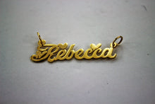 Load image into Gallery viewer, 10K Solid Yellow Gold Personalized Custom Handmade Name Pendant Charm with Heart