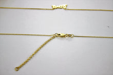Load image into Gallery viewer, 14K Real Yellow Gold Small 'love' Pendant with Rolo Chain Adjustable 16" or 18"