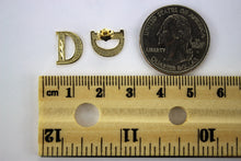 Load image into Gallery viewer, 10K Yellow Gold Initial Earrings Diamond Cut Letter A ~ Z