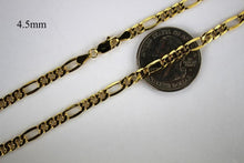 Load image into Gallery viewer, 10K REAL YELLOW GOLD 4.5mm Figaro Chain Pendant Necklace Bracelet 7" - 30"