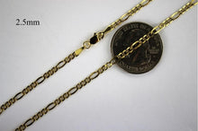 Load image into Gallery viewer, 10K REAL YELLOW GOLD Figaro Chain Pendant Necklace Bracelet (2.5mm/16"~26")