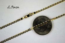 Load image into Gallery viewer, 10K Solid Yellow Gold Mariner Flat Chain Necklace (2mm ~ 7.5mm / 16" ~ 30")