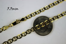 Load image into Gallery viewer, 10K Solid Yellow Gold Mariner Link Chain Necklace (5.5mm / 18" ~ 30")