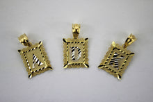 Load image into Gallery viewer, Authentic 14K Gold Initial Pendant Charm Plate Diamond Cut for Boys Me