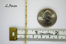 Load image into Gallery viewer, 10K Solid Yellow Gold Rope Chain 1.5MM ~ 6MM / 16" ~ 30" FOR MEN WOMEN