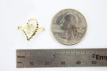 Load image into Gallery viewer, 10k Solid Yellow Gold Slanted Heart Initial Letter Alphabet Ring