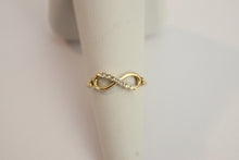 Load image into Gallery viewer, 14K Yellow Gold Infinity Ring with CZ for Ladies Woman Girl