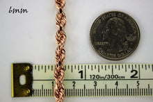 Load image into Gallery viewer, 10K Solid Rose Gold Rope Chain Necklace 1.5mm ~ 6mm for Men Women