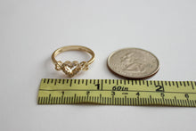 Load image into Gallery viewer, 14K Yellow Gold Heart Ring with CZ Girl Women Ladies