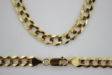 Load image into Gallery viewer, 14K Solid Gold Flat Cuban Link Chain Necklace Bracelet for Men Women 2mm ~ 10mm / 7" ~ 30"