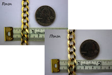 Load image into Gallery viewer, 14K Solid Gold Flat Cuban Link Chain Necklace Bracelet for Men Women 2mm ~ 10mm / 7" ~ 30"