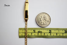 Load image into Gallery viewer, 14K Solid Gold ID bracelet for baby kids with Solid Cuban Link 5.5"