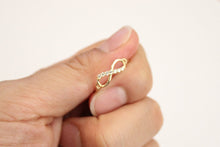Load image into Gallery viewer, 14K Yellow Gold Infinity Ring with CZ for Ladies Woman Girl