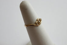 Load image into Gallery viewer, 14K Yellow Gold Heart Ring two hearts double hearts Girl Women Ladies