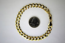 Load image into Gallery viewer, 10K Solid Yellow Gold Flat Cuban Link Chain Necklace Bracelet Anklet for Men Women 2.5mm ~ 14mm 7" ~ 9" / 16" ~ 36"