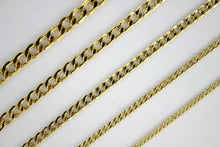 Load image into Gallery viewer, 10K Yellow Gold Hollow Cuban Curb Chain Link Pendant Necklace Bracelet 2mm ~ 7mm 7"~30"