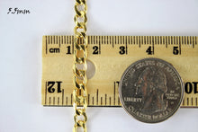 Load image into Gallery viewer, 10K Yellow Gold Hollow Cuban Curb Chain Link Pendant Necklace Bracelet 2mm ~ 7mm 7"~30"