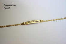 Load image into Gallery viewer, 14K Solid Gold ID bracelet for baby kids with Solid Cuban Link 5.5"