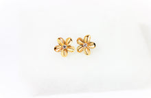 Load image into Gallery viewer, 14K Yellow & Rose Gold Pretty Flower Earrings 2 Sizes with CZ