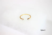 Load image into Gallery viewer, 14K Yellow Gold Adjustable Rings Set or One Piece with CZ (Ring Sizes 6.5-7.5)