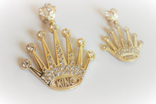 Load image into Gallery viewer, 10K Yellow Gold Crown KING Pendant Charm 2 Sizes