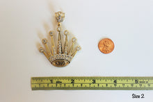 Load image into Gallery viewer, 10K Yellow Gold Crown KING Pendant Charm 2 Sizes