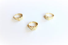 Load image into Gallery viewer, 10K Yellow Gold Alphabet Letter Initial Ring Diamond Cut