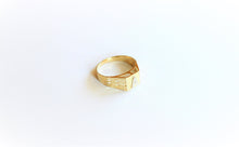 Load image into Gallery viewer, 10K Yellow Gold Alphabet Letter Initial Ring Diamond Cut