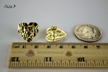 Load image into Gallery viewer, 10K Real Yellow Gold Heart Nugget Earrings with Diamond Cut