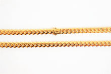 Load image into Gallery viewer, 10K Yellow Gold Hollow Miami 6.5mm Necklace Chain Bracelet