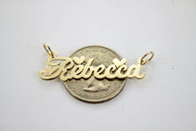 Load image into Gallery viewer, 14K Solid Yellow Gold Personalized Custom Handmade Name Pendant Charm with Heart
