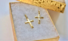 Load image into Gallery viewer, 14K Yellow Gold Cross Pendant with/out white gold Jesus