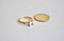Load image into Gallery viewer, Authentic 14K Yellow Gold Ring with Square Cubic Zirconia