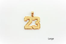 Load image into Gallery viewer, Authentic 10K Yellow Gold Number Two-Digit Pendant Charm Diamond Cut