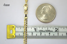 Load image into Gallery viewer, 10K Solid Yellow Gold Flat Cuban D/C Two Tone Link Chain Necklace Bracelet for Men Women 2.5mm ~ 6mm 7" ~ 9" / 16" ~ 30"