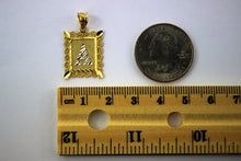 Load image into Gallery viewer, 14K Gold Initial Pendant Charm Plate Diamond Cut for Boys Men 2 Sizes